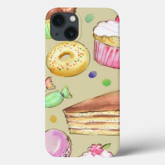 Coques Case-Mate iPhone Aquarelle motif avec douceurs (Verso)