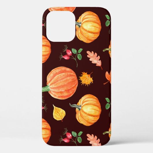 Coques Case-Mate iPhone Aquarelle Motif Floral Citrouille d'automne (Verso)