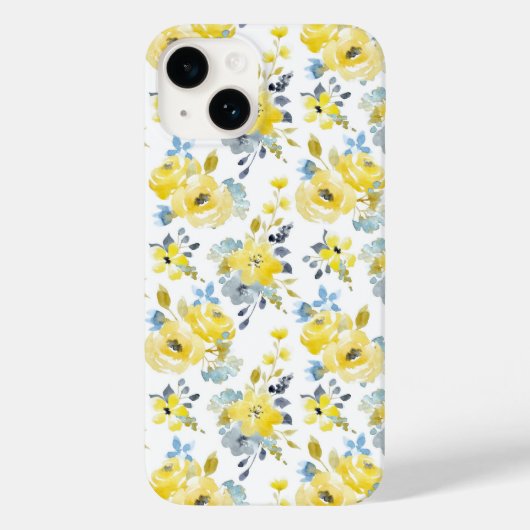 Coques Case-Mate iPhone Aquarelle Motif Floral Jaune (Verso)