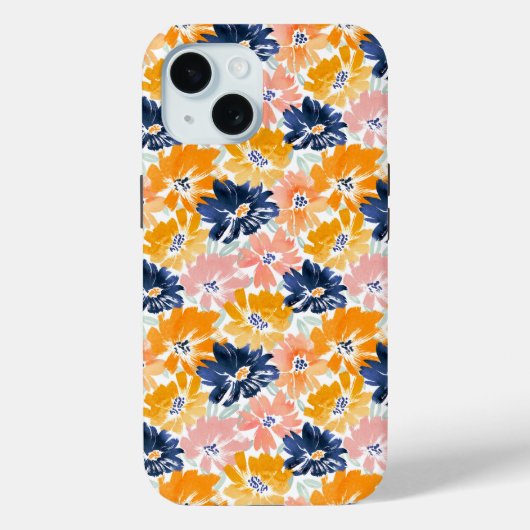 Coques Case-Mate iPhone Aquarelle Motif Floral Rétro (Verso)
