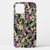 Coques Case-Mate iPhone aquarelle motif floral transparent fond noir (Verso)