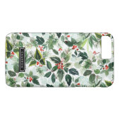 Coques Case-Mate iPhone Aquarelle Noël Verdure et Motif Holly (Dos (Horizontal))