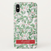 Coques Case-Mate iPhone Aquarelle Noël vert (Dos)