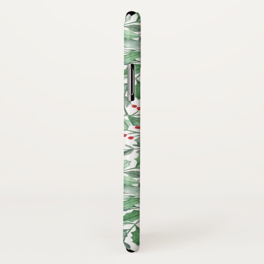 Coques Case-Mate iPhone Aquarelle Noël vert (Dos/Droite)