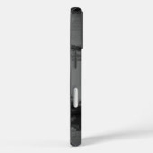 Coques Case-Mate iPhone Aquarelle noire abstraite peinture gris monogramme (Verso / Droite)