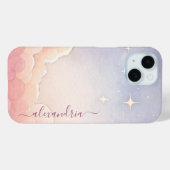 Coques Case-Mate iPhone Aquarelle Nudscape Ciel rose Nom (Verso (horizontal))