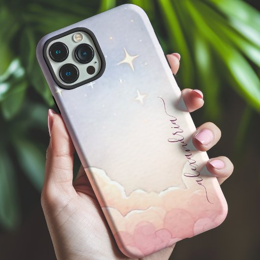 Coques Case-Mate iPhone Aquarelle Nudscape Ciel rose Nom