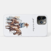 Coques Case-Mate iPhone Aquarelle occidentale Brunette Cowgirl, personnali (Dos (Horizontal))
