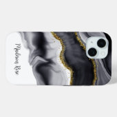 Coques Case-Mate iPhone Aquarelle Or Noir Personnaliser (Verso (horizontal))