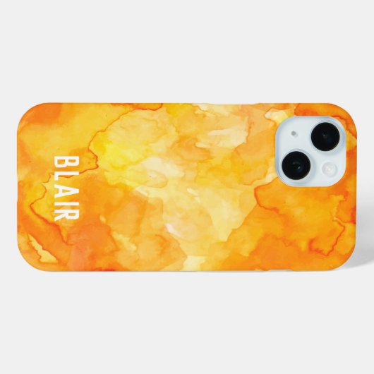 Coques Case-Mate iPhone Aquarelle orange (Verso (horizontal))