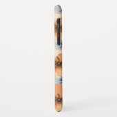 Coques Case-Mate iPhone Aquarelle orange et bleu floral (Dos/Gauche)