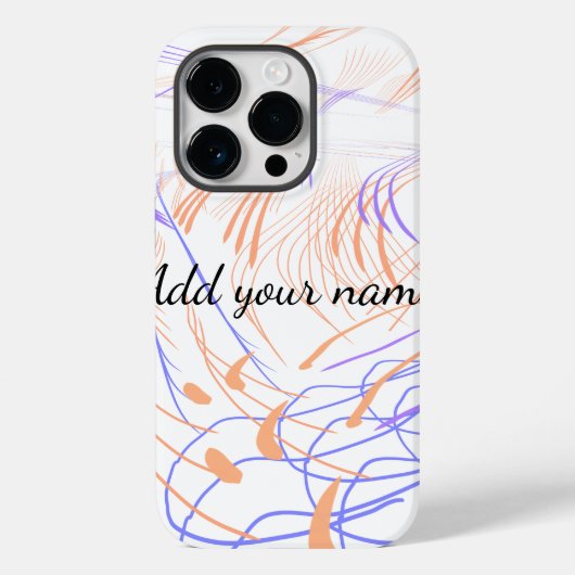 Coques Case-Mate iPhone Aquarelle orange violet abstrait ajouter le nom te (Verso)