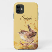 Coques Case-Mate iPhone Aquarelle originale Bird Mignonne Maison Wren Cust (Dos)