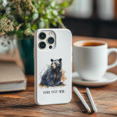 Coques Case-Mate iPhone Aquarelle Ours Noir Bois Art, coutume