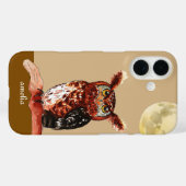 Coques Case-Mate iPhone Aquarelle Owl Moon (Verso (horizontal))