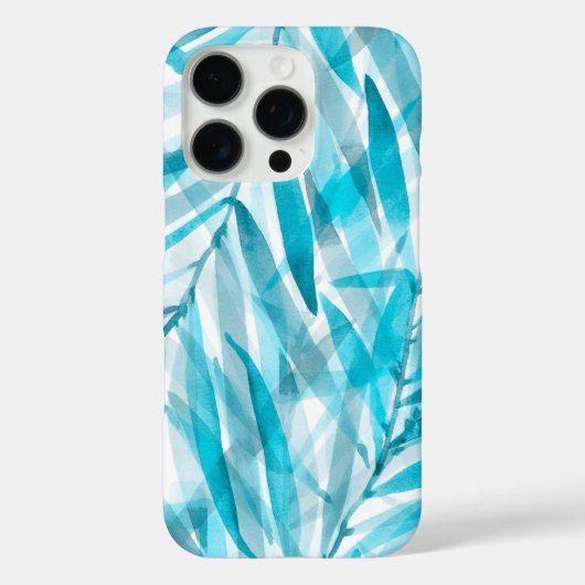 Coques Case-Mate iPhone Aquarelle Palms Hawaiian Tropical en Turquoise (Verso)