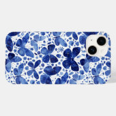Coques Case-Mate iPhone Aquarelle papillon bleu (Verso (horizontal))