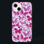 Coque Pour iPhone 14 Aquarelle papillon Magenta Rose<br><div class="desc">Peinture à papillon Magenta rose et blanc aquarelle. Protégez et prétendez votre téléphone en même temps ! Art original de Nic Squirrell.</div>