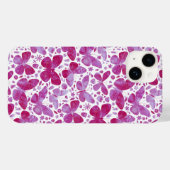 Coques Case-Mate iPhone Aquarelle papillon Magenta Rose (Verso (horizontal))