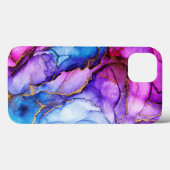 Coques Case-Mate iPhone Aquarelle Parties scintillant bleu violet iPhone / (Verso (horizontal))