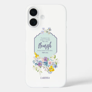 Coques iPhone 16 Aquarelle Pastel Florals Bible Verse Personnalisé
