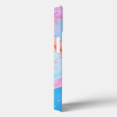 Coques Case-Mate iPhone Aquarelle Pastel Marbre Surface en Blues doux (Verso / Droite)