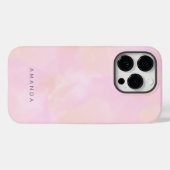 Coques Case-Mate iPhone Aquarelle Pastel Rose Peach Abstraite Personnalise (Verso (horizontal))