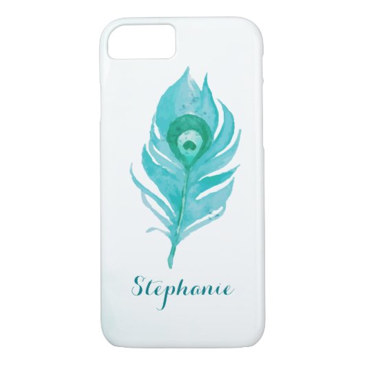 Coques Case-Mate iPhone Aquarelle Peacock Plume (Dos)