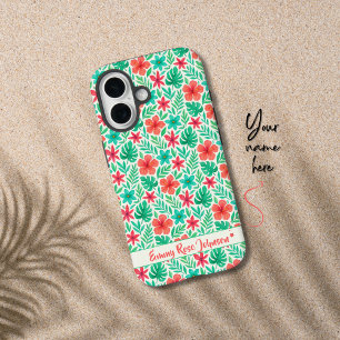 Coques iPhone 16 Aquarelle peinte à la main Fleurs tropicales été
