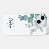 Coques Case-Mate iPhone Aquarelle personnalisée Eucalyptus (Verso (horizontal))