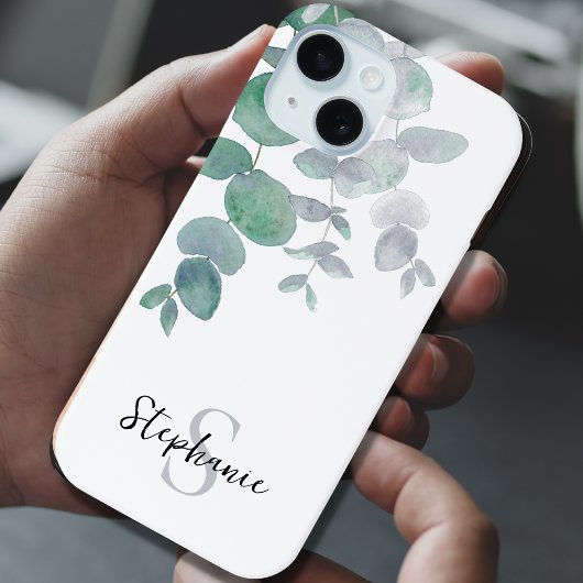 Coques Case-Mate iPhone Aquarelle personnalisée Eucalyptus
