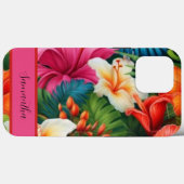 Coques Case-Mate iPhone Aquarelle personnalisée fleurs tropicales été (Verso (horizontal))