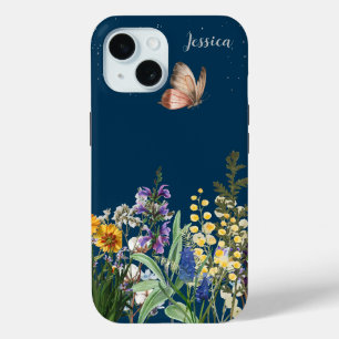 Coque Pour iPhone 15 Aquarelle personnalisée "Minuit"