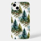 Coques Case-Mate iPhone Aquarelle Pine Motif Elégant hiver (Verso)