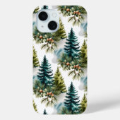 Coques Case-Mate iPhone Aquarelle Pine Motif Elégant hiver (Verso)