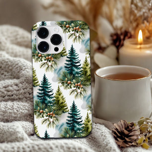 Coque Pour Pour iPhone 14 Pro Max Aquarelle Pine Motif Elégant hiver