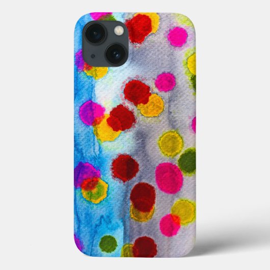 Coques Case-Mate iPhone Aquarelle pois bleue abstraite (Verso)