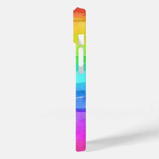 Coques Case-Mate iPhone Aquarelle Rainbow Strips Monogramme (Verso / Gauche)