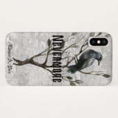 Coques Case-Mate iPhone Aquarelle Raven plus jamais (Dos (Horizontal))