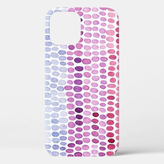 Coques Case-Mate iPhone Aquarelle rayée : Polka gris rose (Verso)