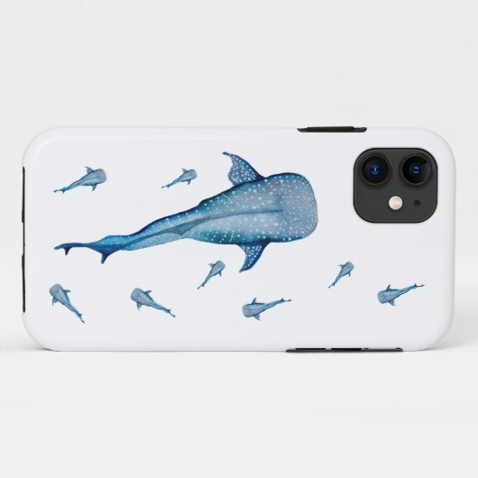 Coques Case-Mate iPhone Aquarelle requin (Dos (Horizontal))