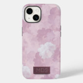 Coques Case-Mate iPhone Aquarelle romantique rose pâle Monogramme floral (Verso)