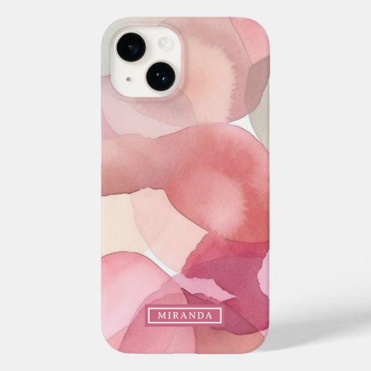Coques Case-Mate iPhone Aquarelle rose Abstraite 60 Nom de l'art Modèle (Verso)