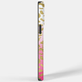 Coques Case-Mate iPhone Aquarelle rose blanche Empreinte de léopard or gla (Verso / Droite)