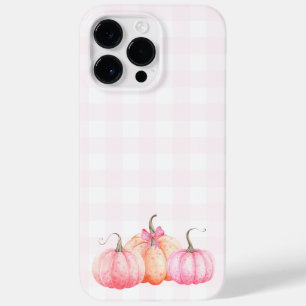 Coque Pour Pour iPhone 14 Pro Max Aquarelle rose Bow Citrouilles pour l'automne