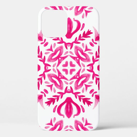 Coques Case-Mate iPhone Aquarelle rose : conception géométrique des carrea (Verso)