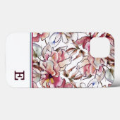 Coques Case-Mate iPhone Aquarelle rose et bleu de la Bourgogne (Verso (horizontal))