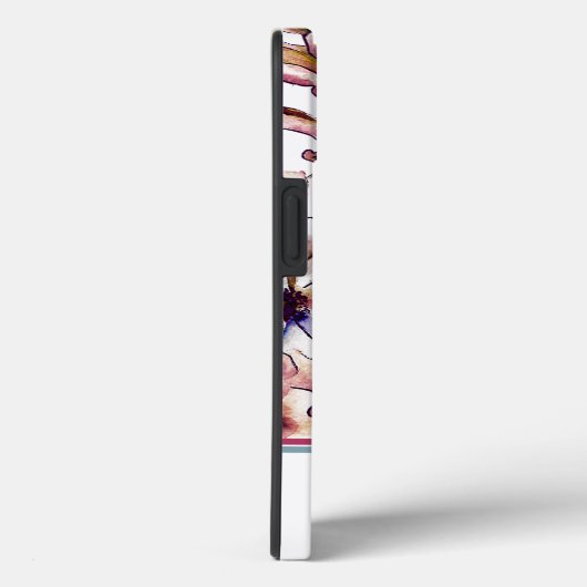 Coques Case-Mate iPhone Aquarelle rose et bleu de la Bourgogne (Verso / Droite)