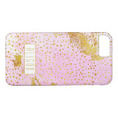 Coques Case-Mate iPhone Aquarelle rose et confetti en feuille d'or (Dos (Horizontal))