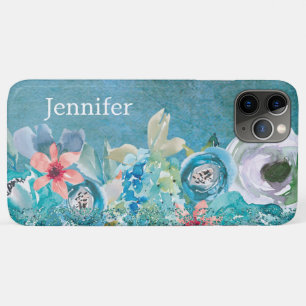 Case-Mate iPhone Case Aquarelle rose et turquoise florale personnalisée